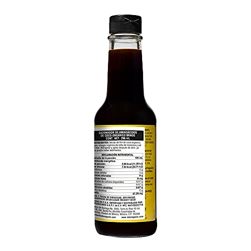 Alternativa de soya, aminos de coco. Bragg 296ml