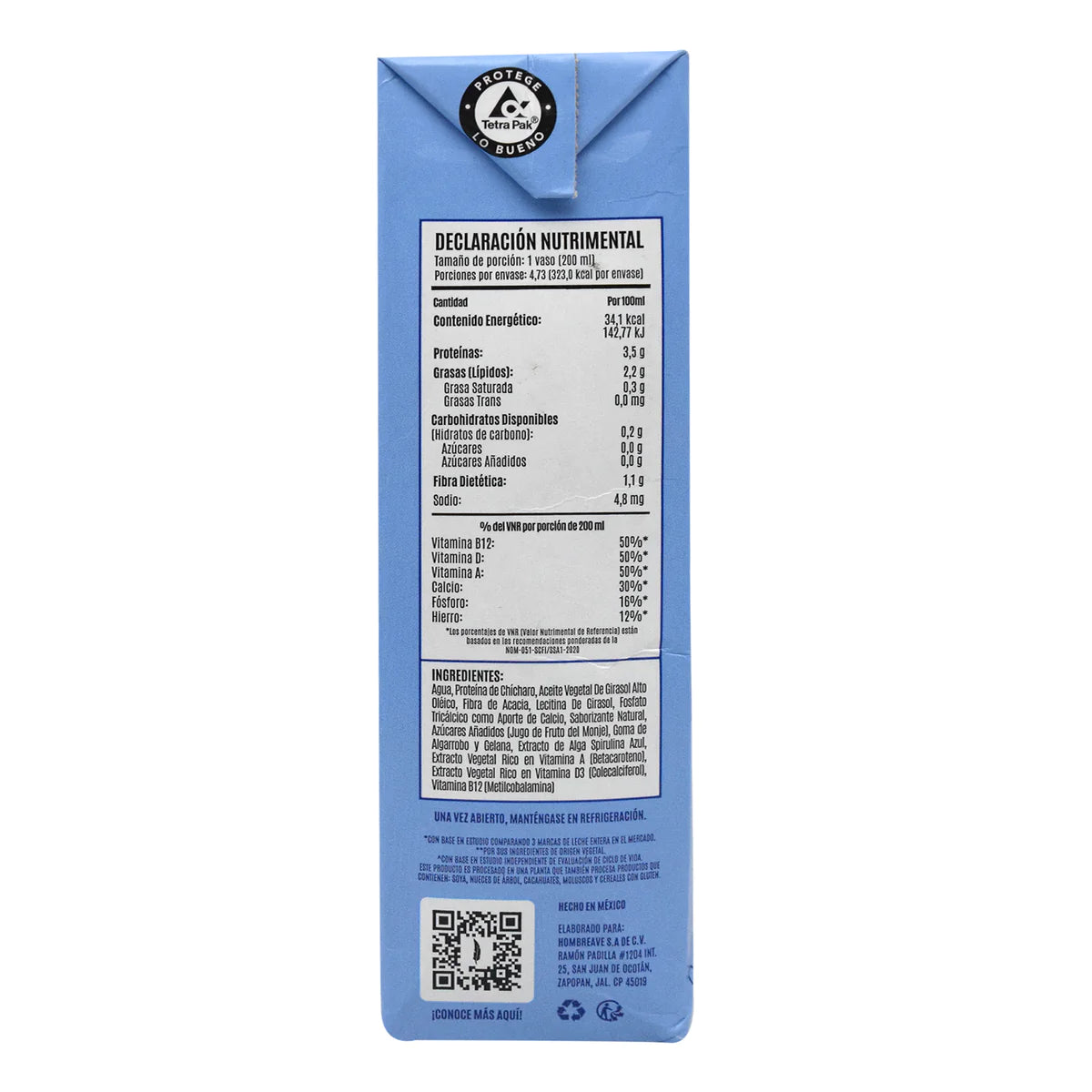 Bebida vegetal entera, falcon 946ml tipo leche.