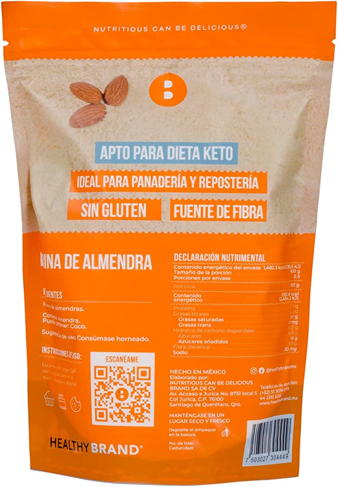 Harina de almendra sin gluten, 250g.
