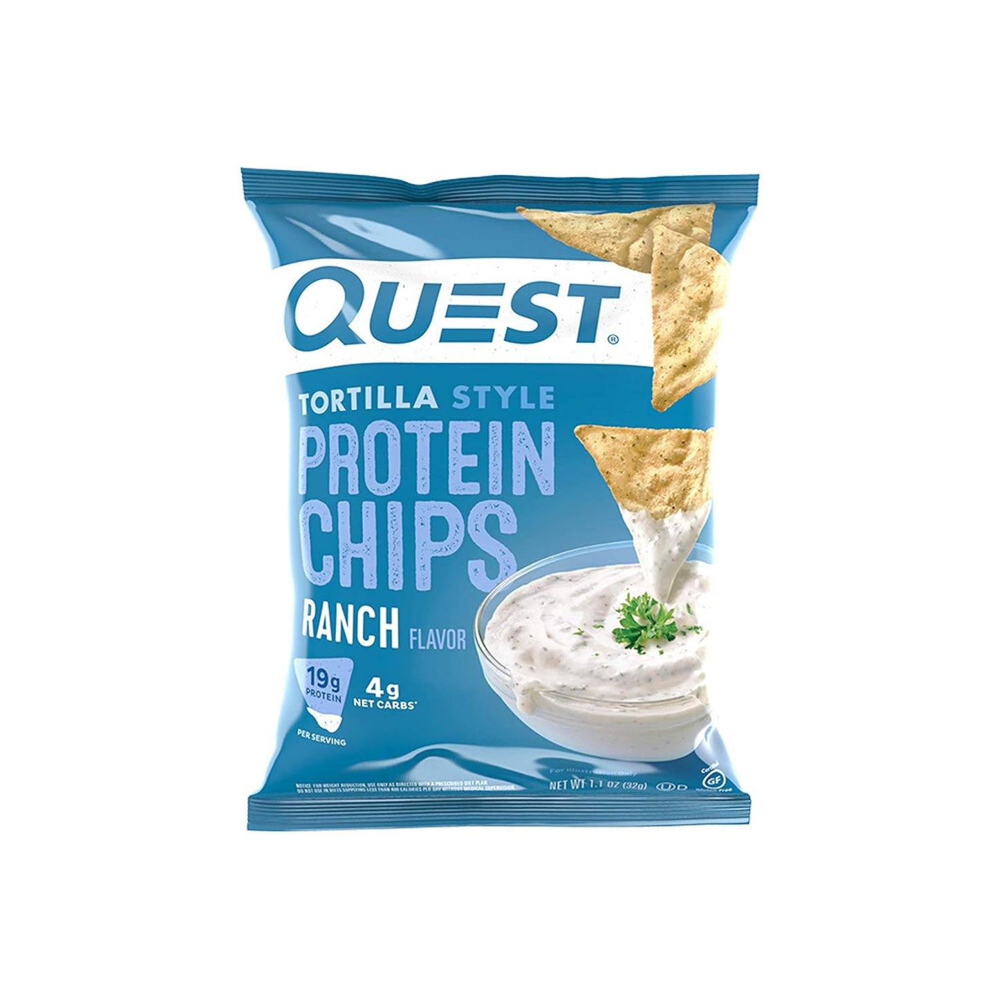 Chips Horneadas con proteina sabor Ranch, 32G Quest.