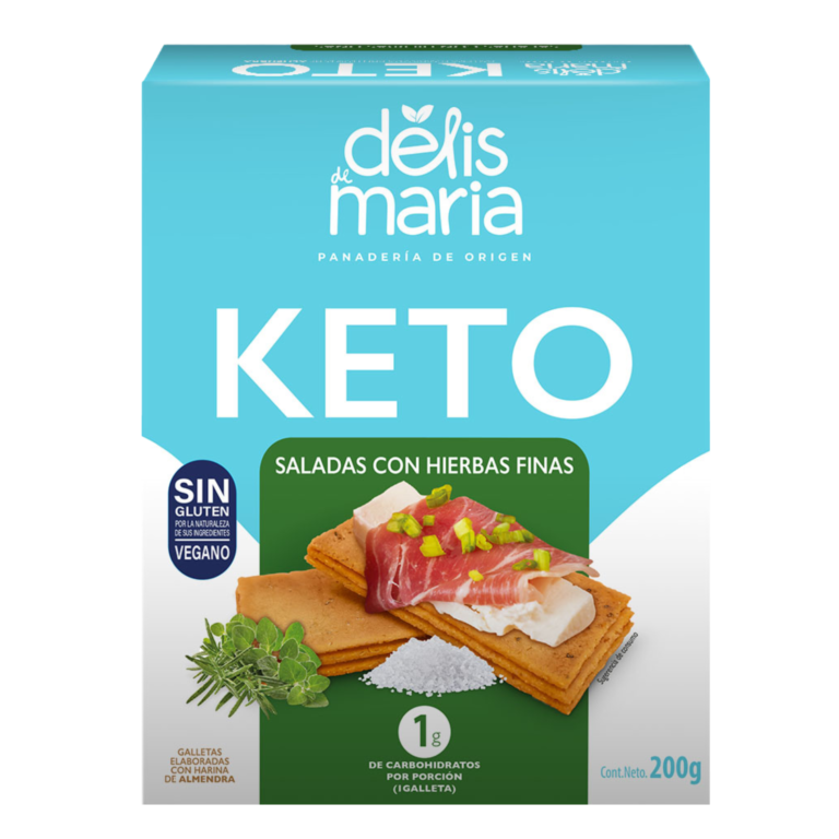 Galletas Saladitas keto de hierbas finas, Delis de Maria 200g.