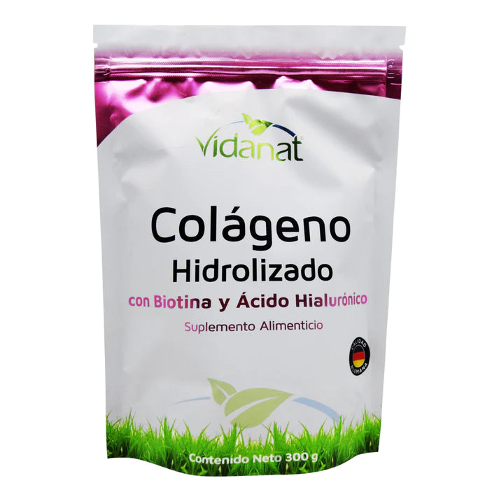 Colágeno Hidrolizado Puro con Biotina y Acido Hialurónico, Vidanat.