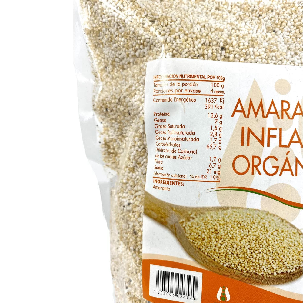 Cereal Amaranto inflado orgánico, Sano mundo 350g.