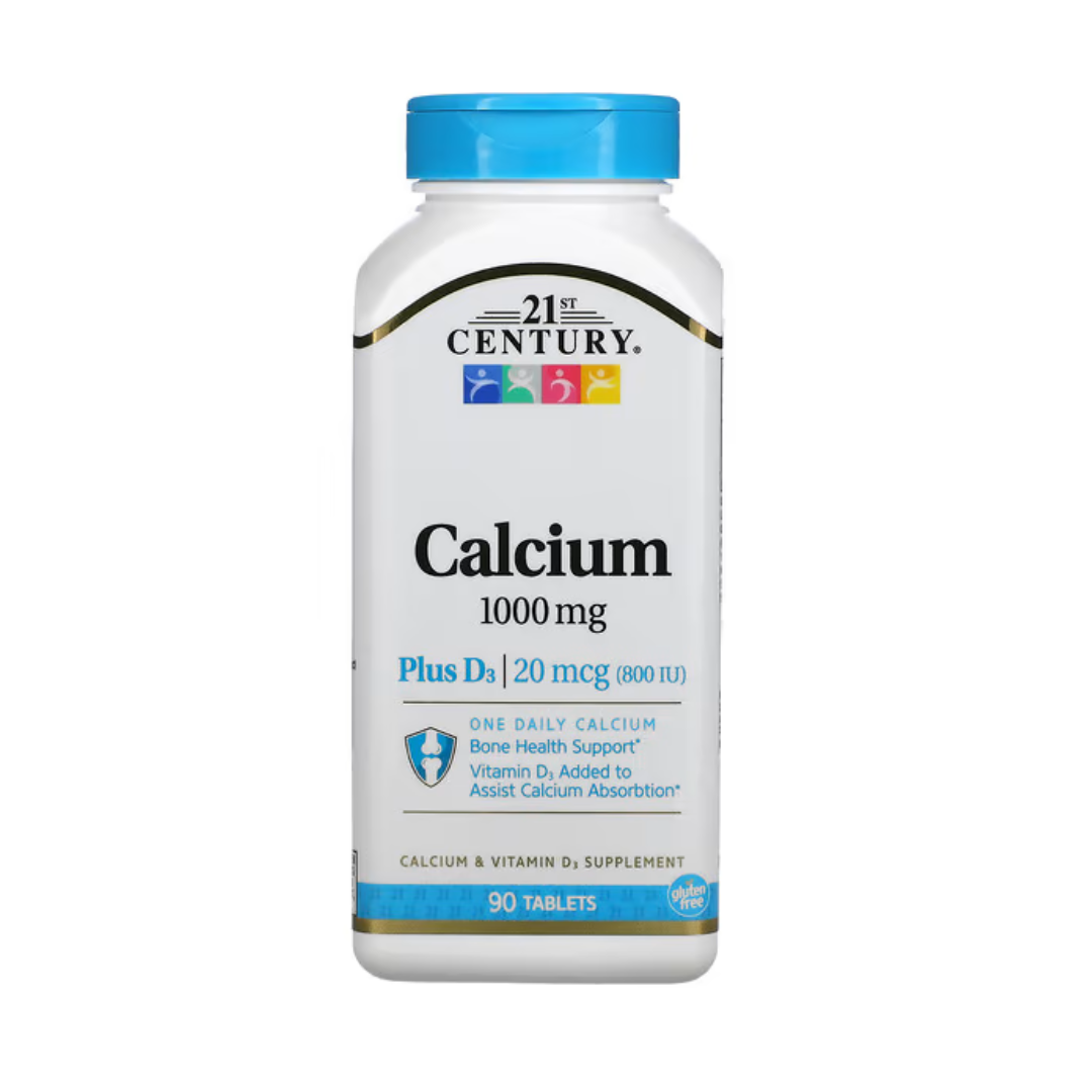 Calcio más vitamina D3, 1000 mg, 90 comprimido