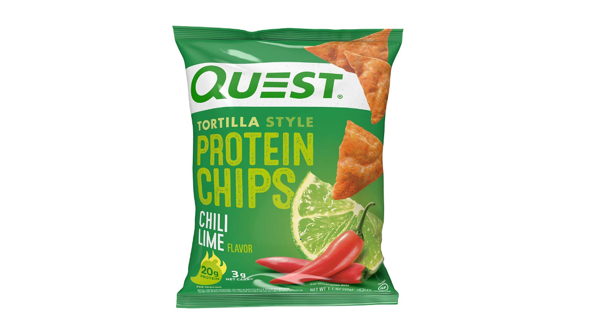 Chips Horneadas con Proteina sabor Chile Y Limon, 32G Quest.