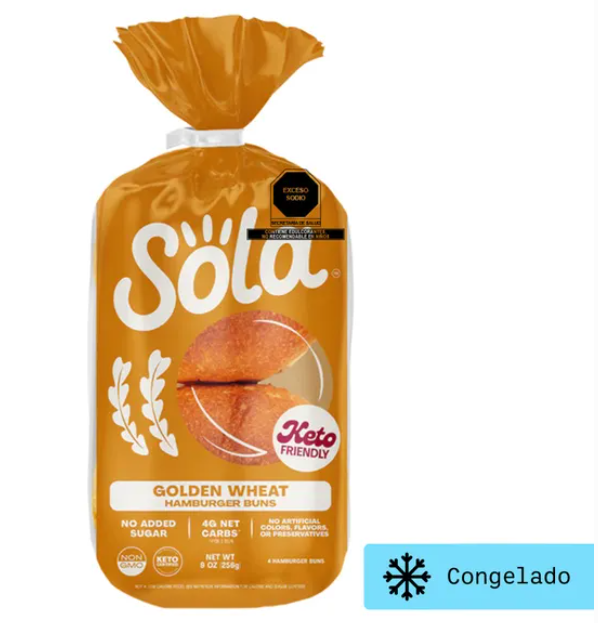 Pan para Hamburguesa low carb, Sola.