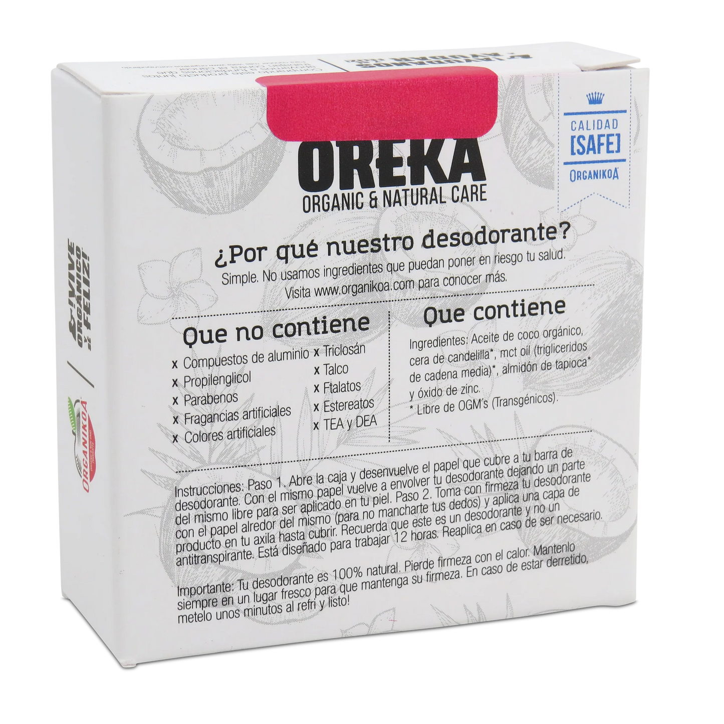 Desodorante 100% Natural Oxido de zinc neutro