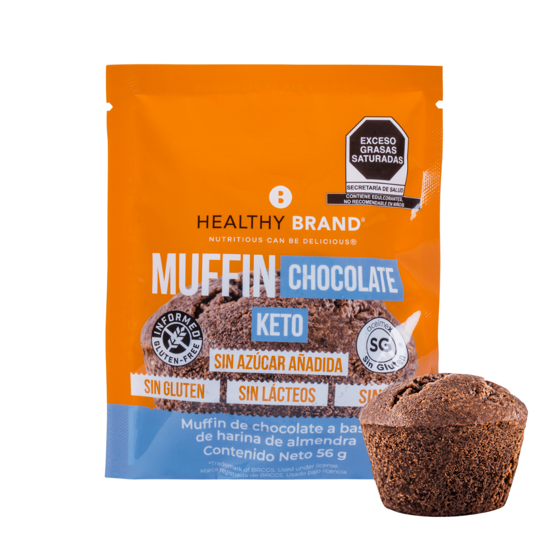 Muffin de chocolate low carb, keto.
