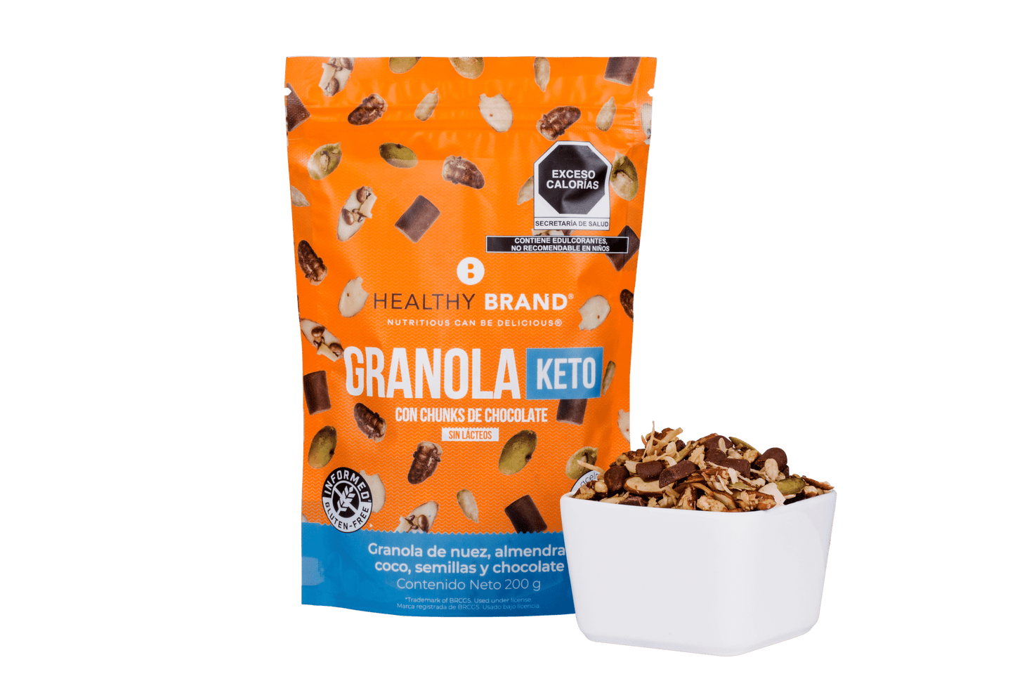 Granola con Chocolate sin azúcar, keto 200g.