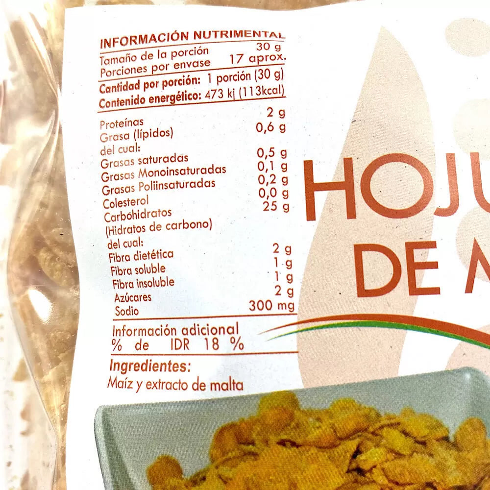 Cereal de Hojuelas sin azúcar ni gluten, 500g
