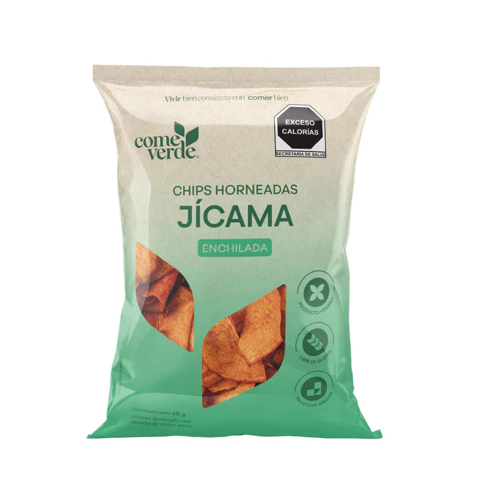 Jicama enchilada horneada, come verde 60g.
