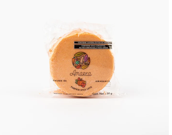Obleas sabor Pumpkin sin azúcar y gluten, 50g.