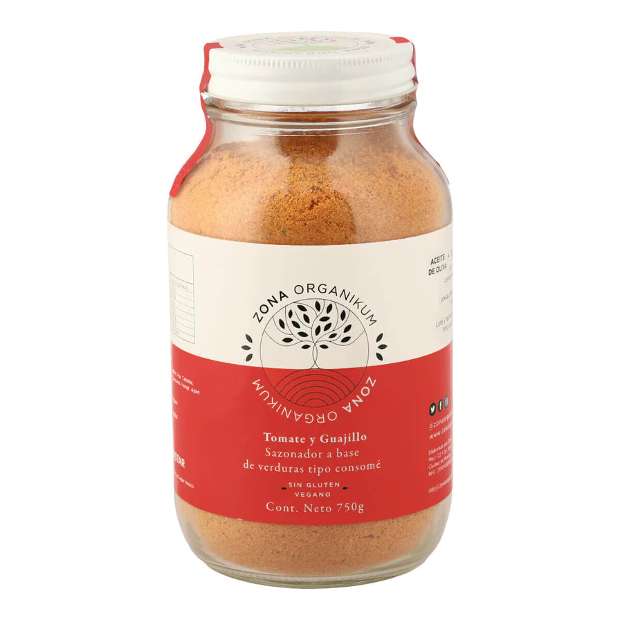 Sazonador de verduras tipo consomé con Tomate guajillo.