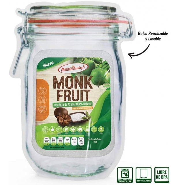 Sustituto de azúcar sin calorías, monk fruit. Nature Blessing 500g