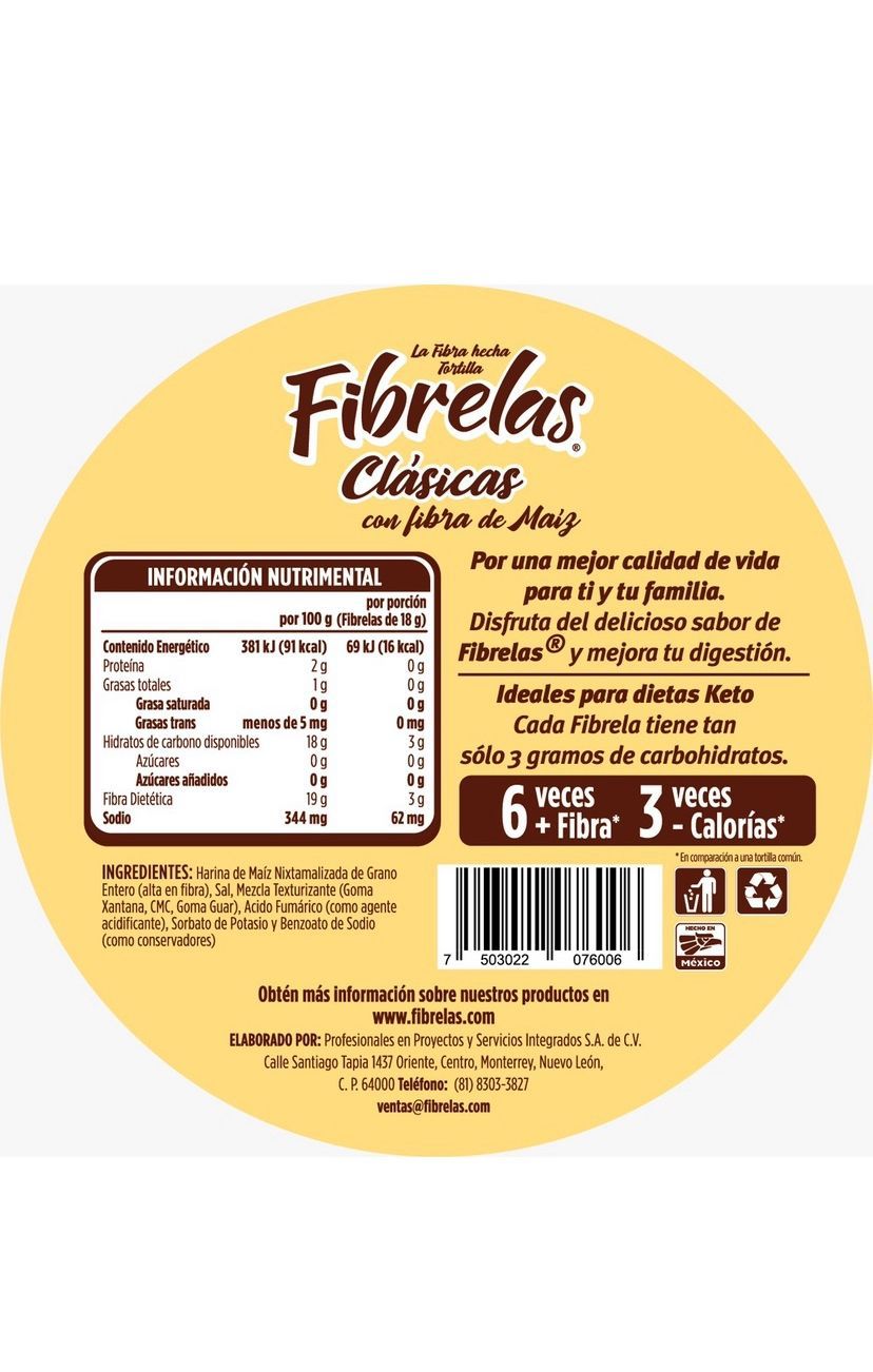 Tortillas altas en fibra, Fibrelas.
