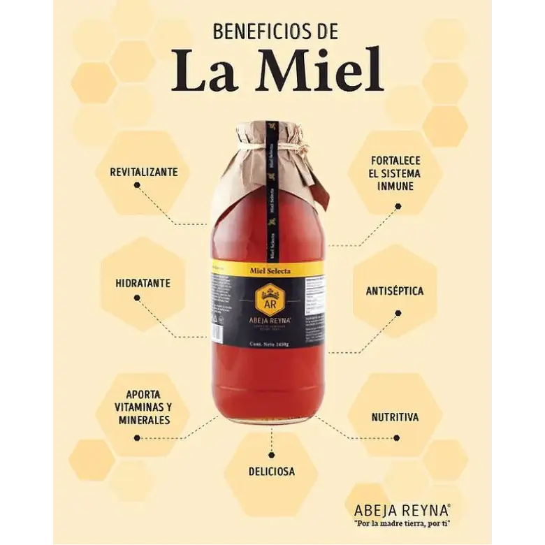 Miel de abeja 100% natural 1,050g.