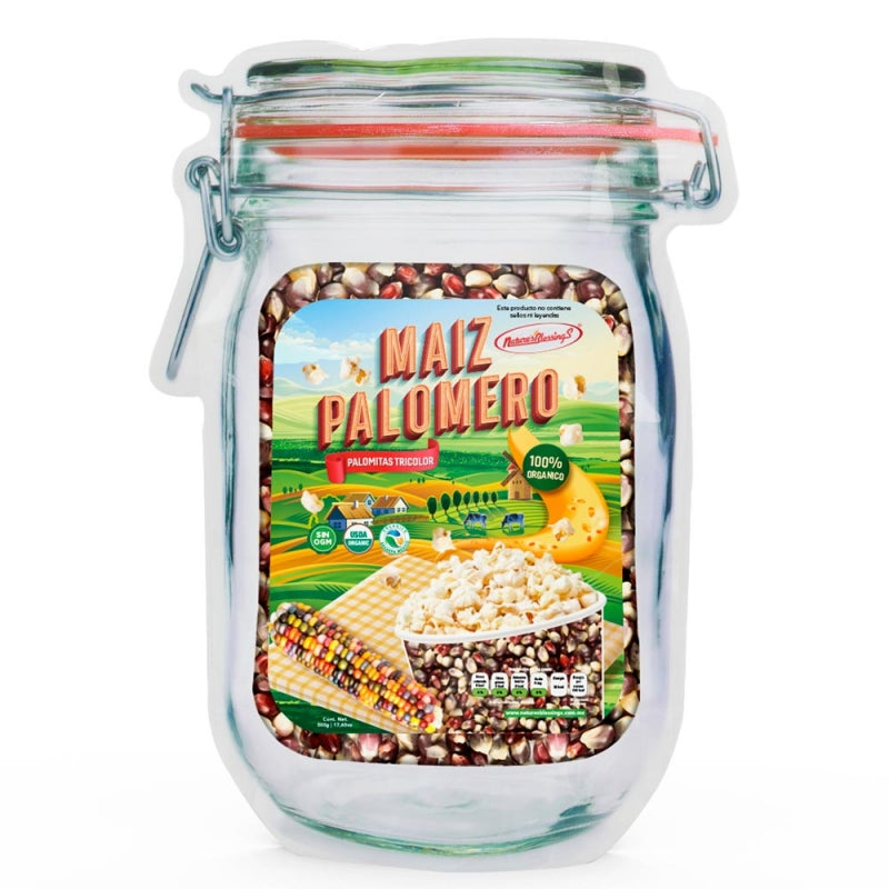 Maíz Palomero Organico Tricolor, Nature Blessing 500g