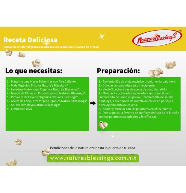 Maíz Palomero Organico Tricolor, Nature Blessing 500g