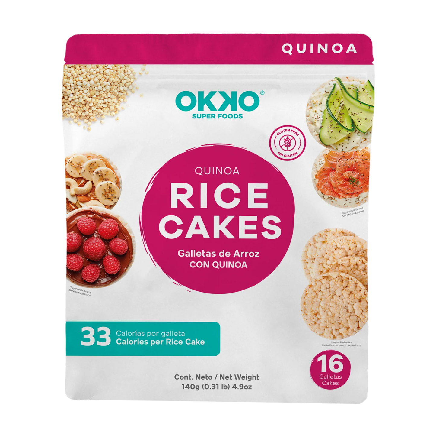 Galleta De Arroz integral Con Quinoa, Bajo Valor Calórico.