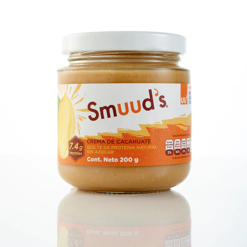 Crema de cacahuate sin azúcar añadida Smuud´s 200g.
