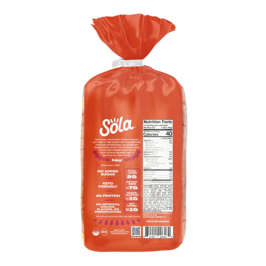 Pan keto bajo en carbs elaborado con avena, Sola.