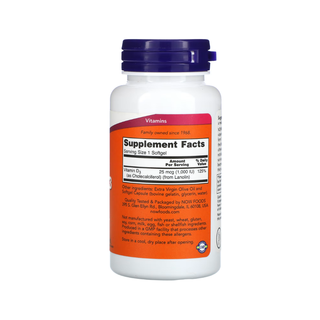 Vitamina D3 1,000 180 capsulas.
