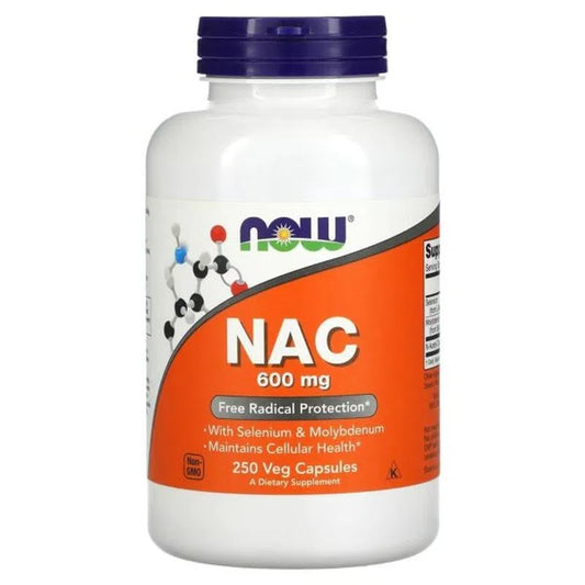 NAC 600 mg, 250 cápsulas Now.