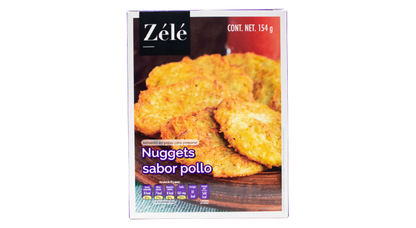Alimento en polvo para preparar nuggets sabor pollo, zelé.