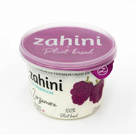 Yogurt de coco con probióticos sabor zarzamora, sin lacteos. Zahini