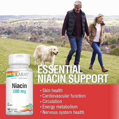 Niacina 500 mg, vitamina B3. Niacin Solaray.