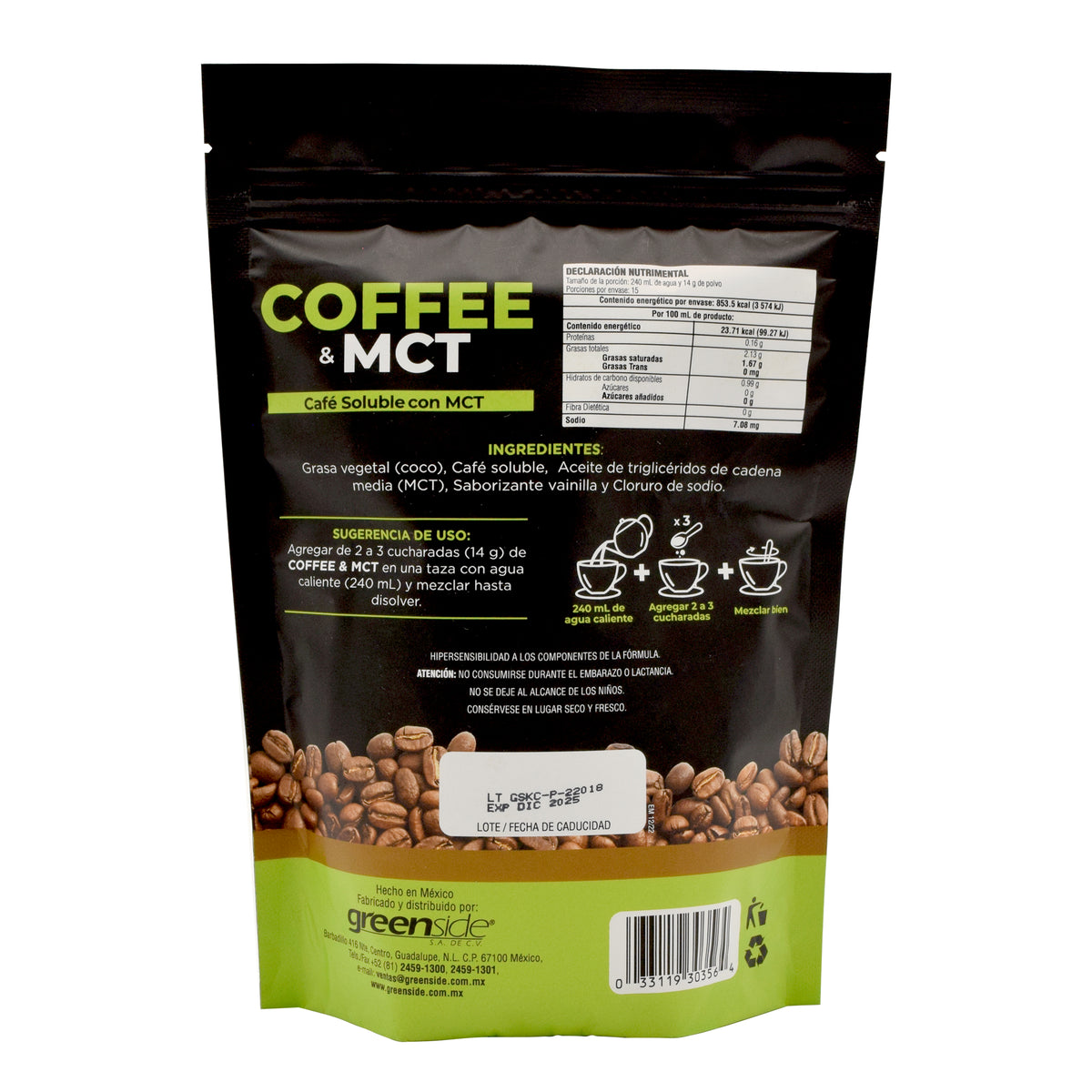 Cafe soluble con MCT