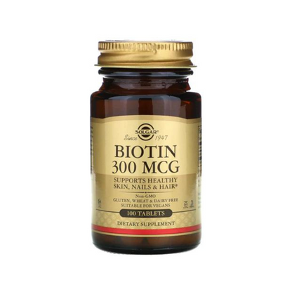 Biotina 300 mcg, 100 capsulas.
