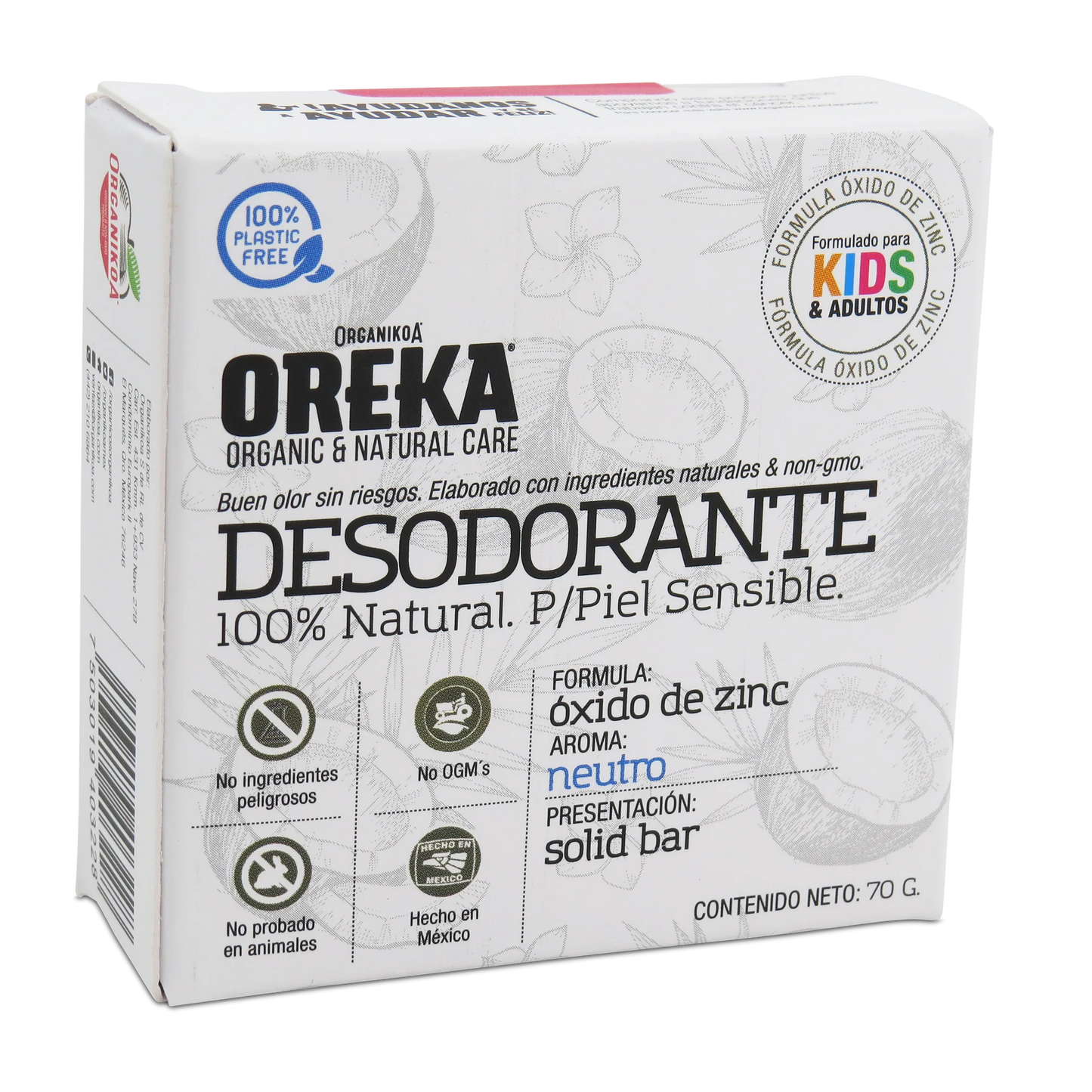 Desodorante 100% Natural Oxido de zinc neutro