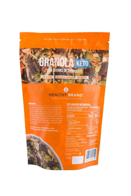 Granola keto sin azúcar añadida, 250g Healthy Brand.