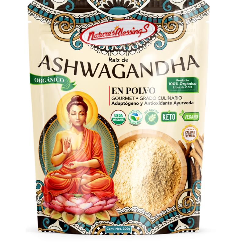 Ashwagandha Organica en polvo, 200g