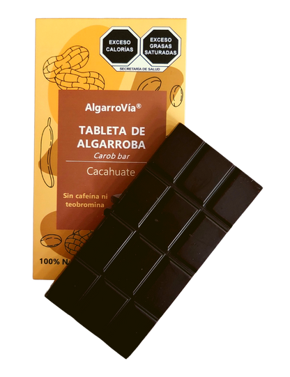 Tableta de Algarroba con Cacahuate, Sin Exceso de Azúcares. 50g.