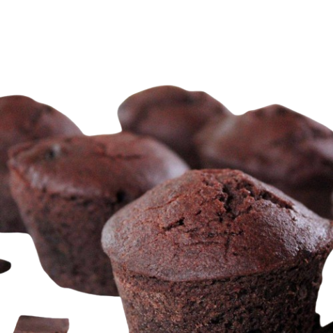 Muffin de chocolate keto.