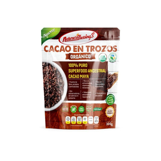 Cacao en trozos sin azúcar, 300g.